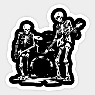 skeletons rock n roll Sticker